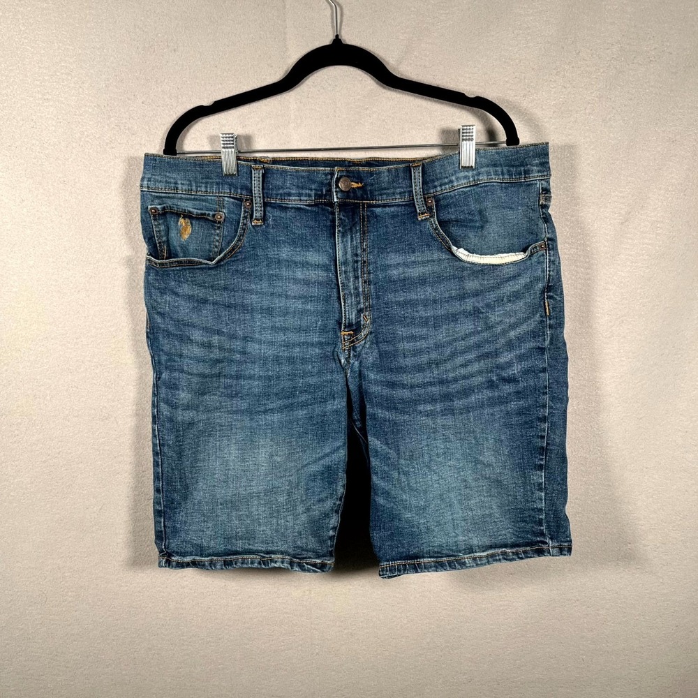 U.S. Polo Assn. Shorts Mens 38 Blue‎ Denim Cotton Medium Wash Active Stretch